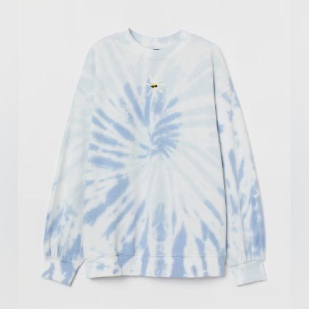 Tie Dye Sweater With Daisy Detail